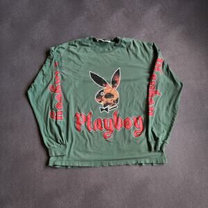Playboy x Pacsun Green Long Sleeve Shirt Large
